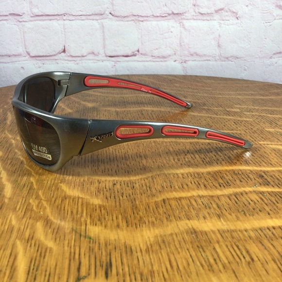 Red and Gray Frame Sunglasses - Picture 3 of 4